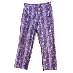 Vintage Bliss Y2k Python Snake Punk Purple Capri Pants Size 4